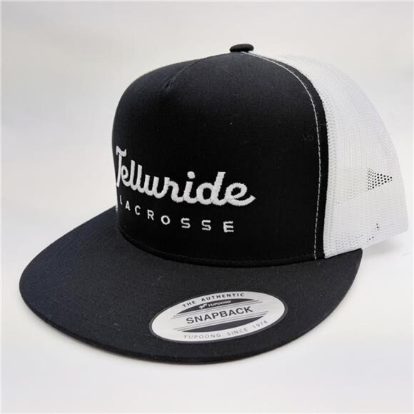 Telluride Lacrosse Hat Cap Black White Embroidered Flat Bill Mesh Snapback New main image 4